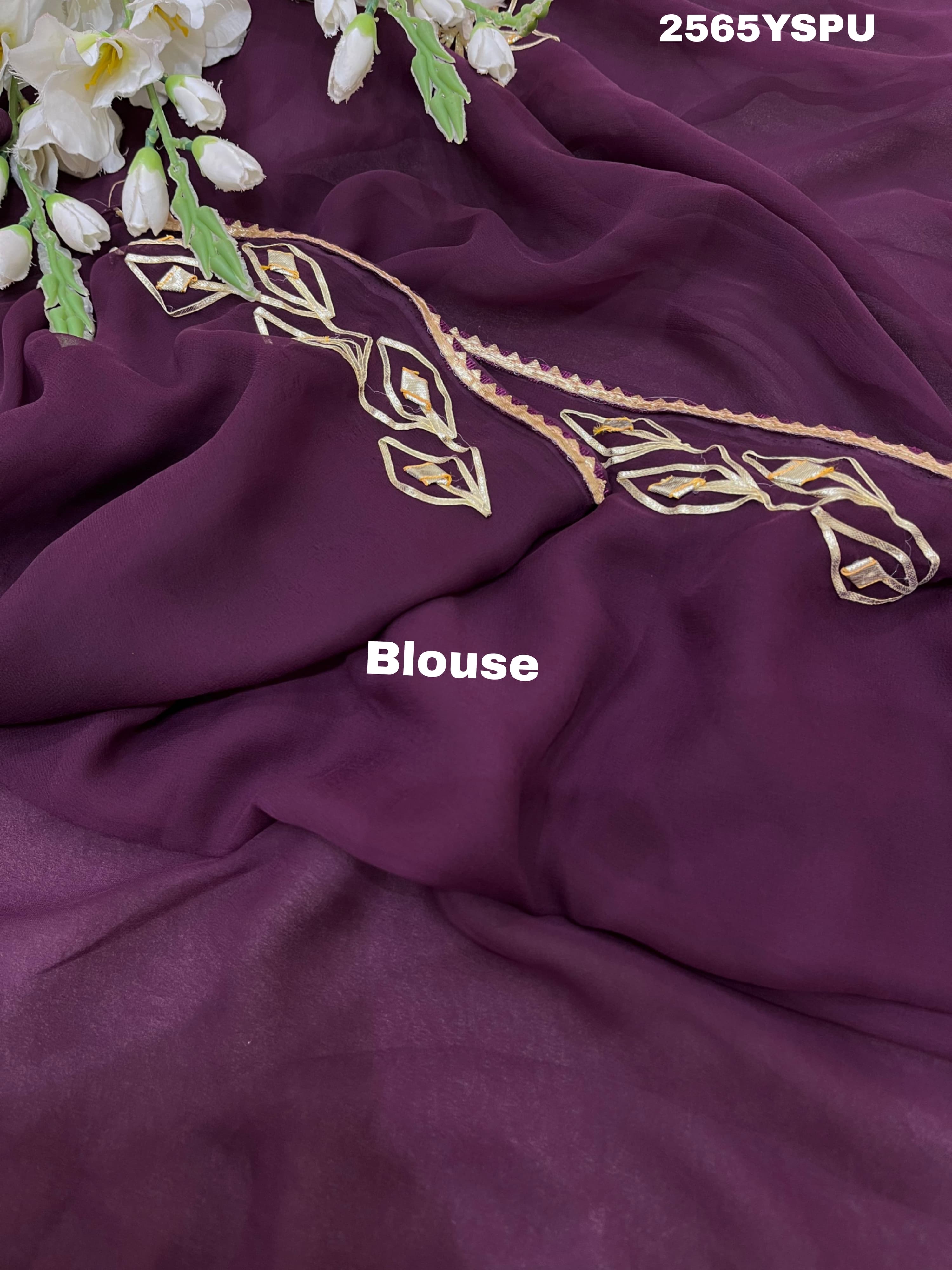 KcPc Chiffon Bollywood Style Gotapatti Work Saree MHS