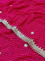 KcPc Latest Rajasthani Leheriya in Georgette With Gota Patti Handwork SareeAMT