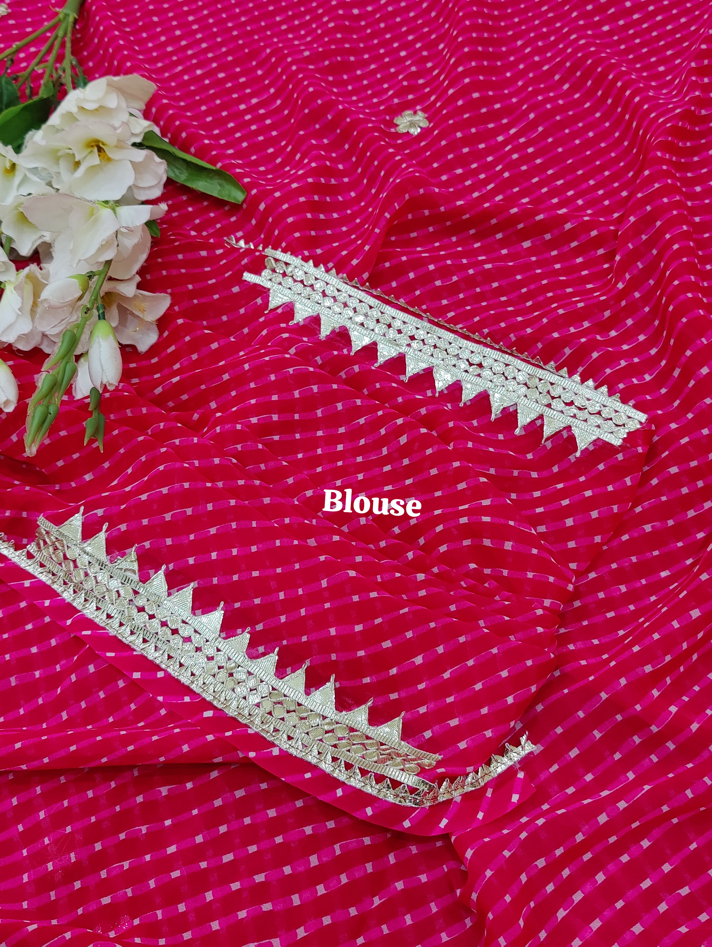 KcPc Latest Rajasthani Leheriya in Georgette With Gota Patti Handwork SareeAMT