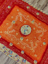 KcPc Rajasthani Marwadi Odhna in Gaji Silk Fabric With Bandhani Design