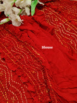 By Traditional Bandhani Saree With Wedding Wear