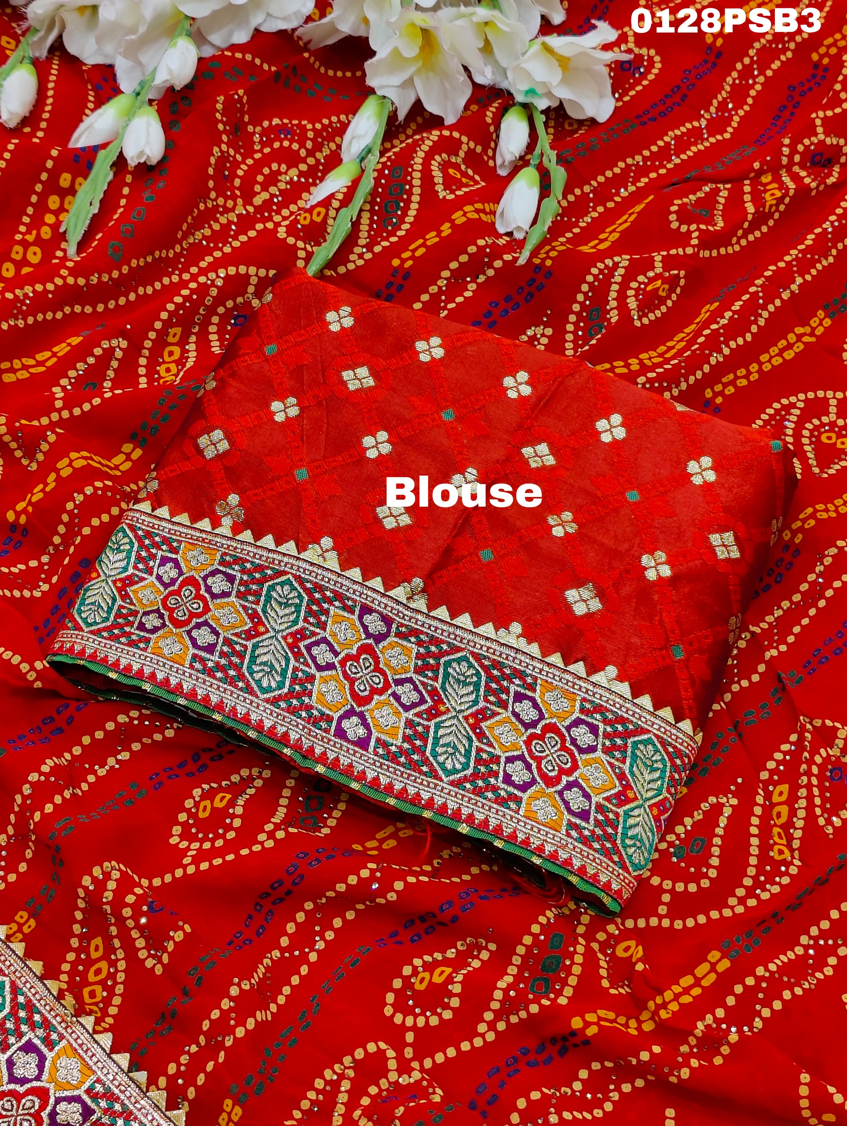 By New Bandhani Saree in Soft Georgette With Festive Wear