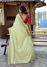 light green Glossy Dola Silk Saree for Festive Moments