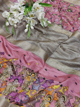 By Graceful Kalamkari Cotton Silk with Zari Finish Saree