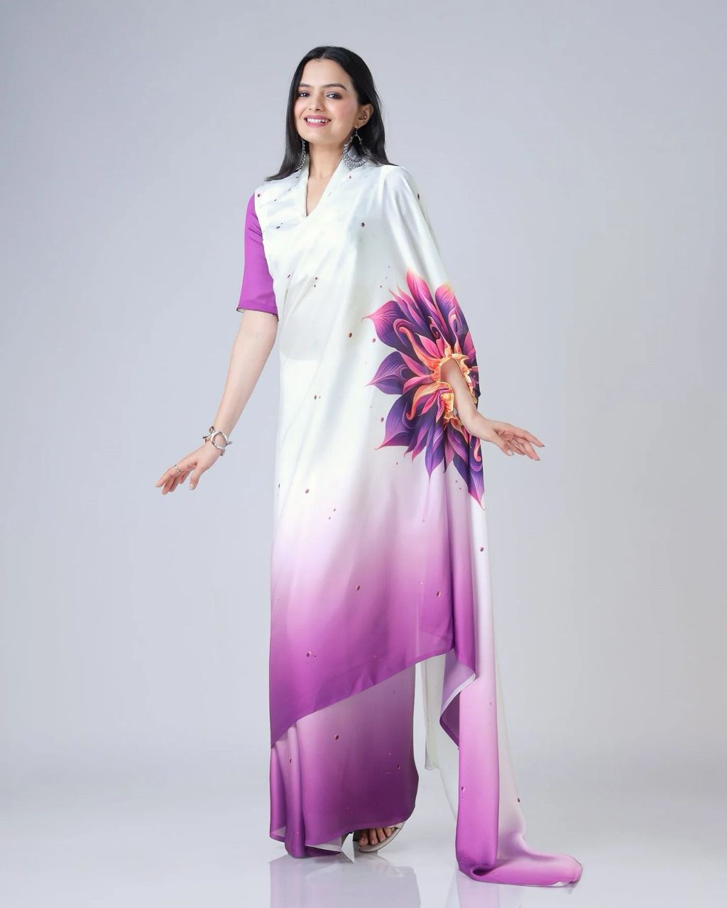 Bollywood Party Wear Saree in Crepe Silk Fabric under 1500