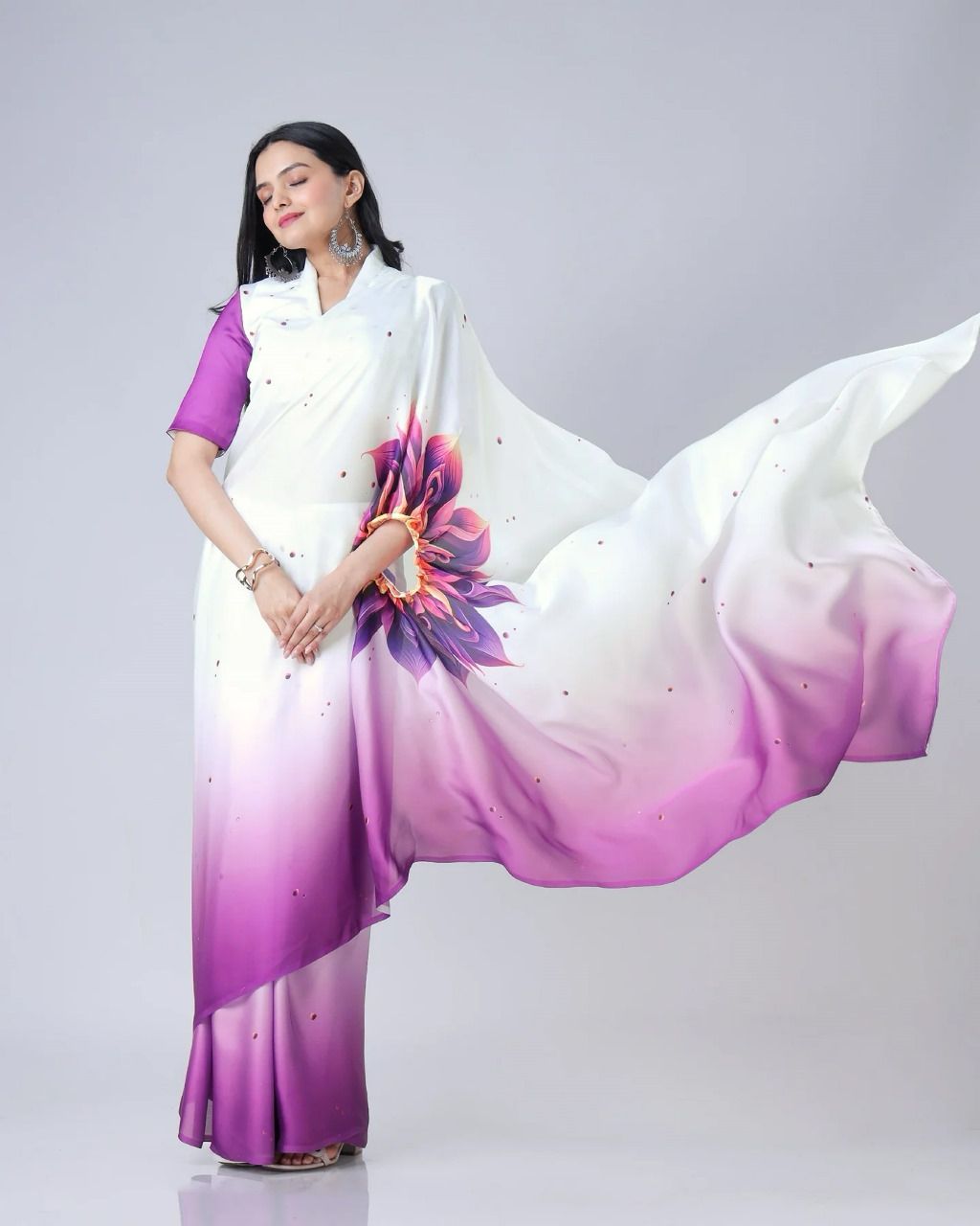 Bollywood Party Wear Saree in Crepe Silk Fabric under 1500