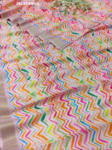Cotton silk Leheriya Style With Zari Border Saree for party wear