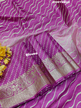 By New Dola Silk Leheriya Style With Zari border Saree