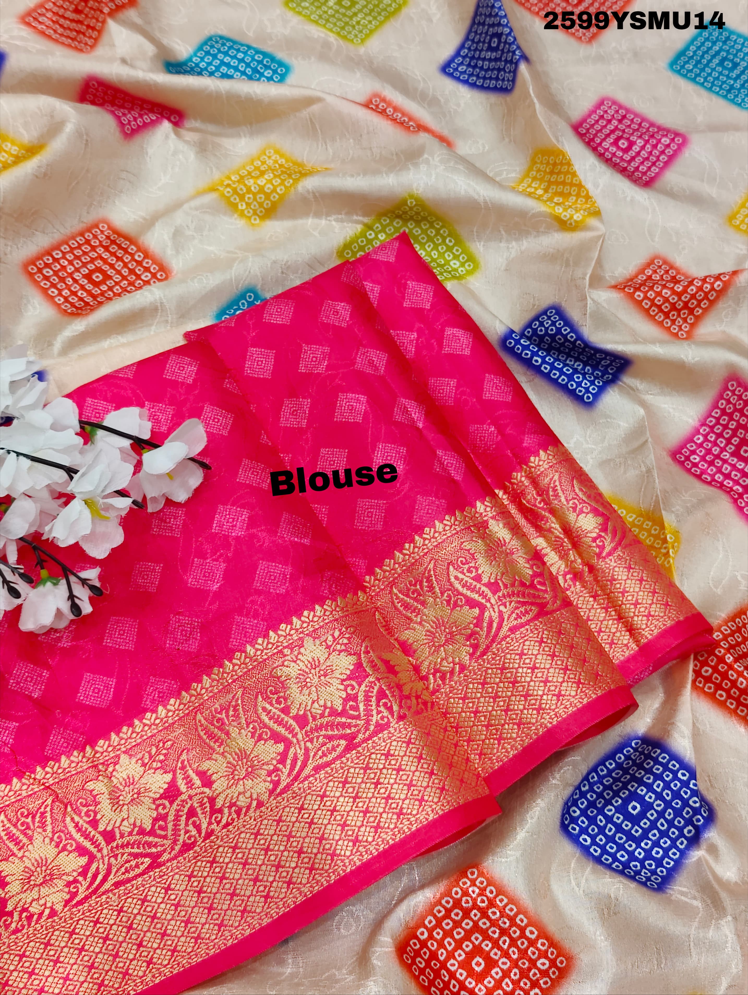 By New Dola Silk Bollywood Style With Zari border Saree