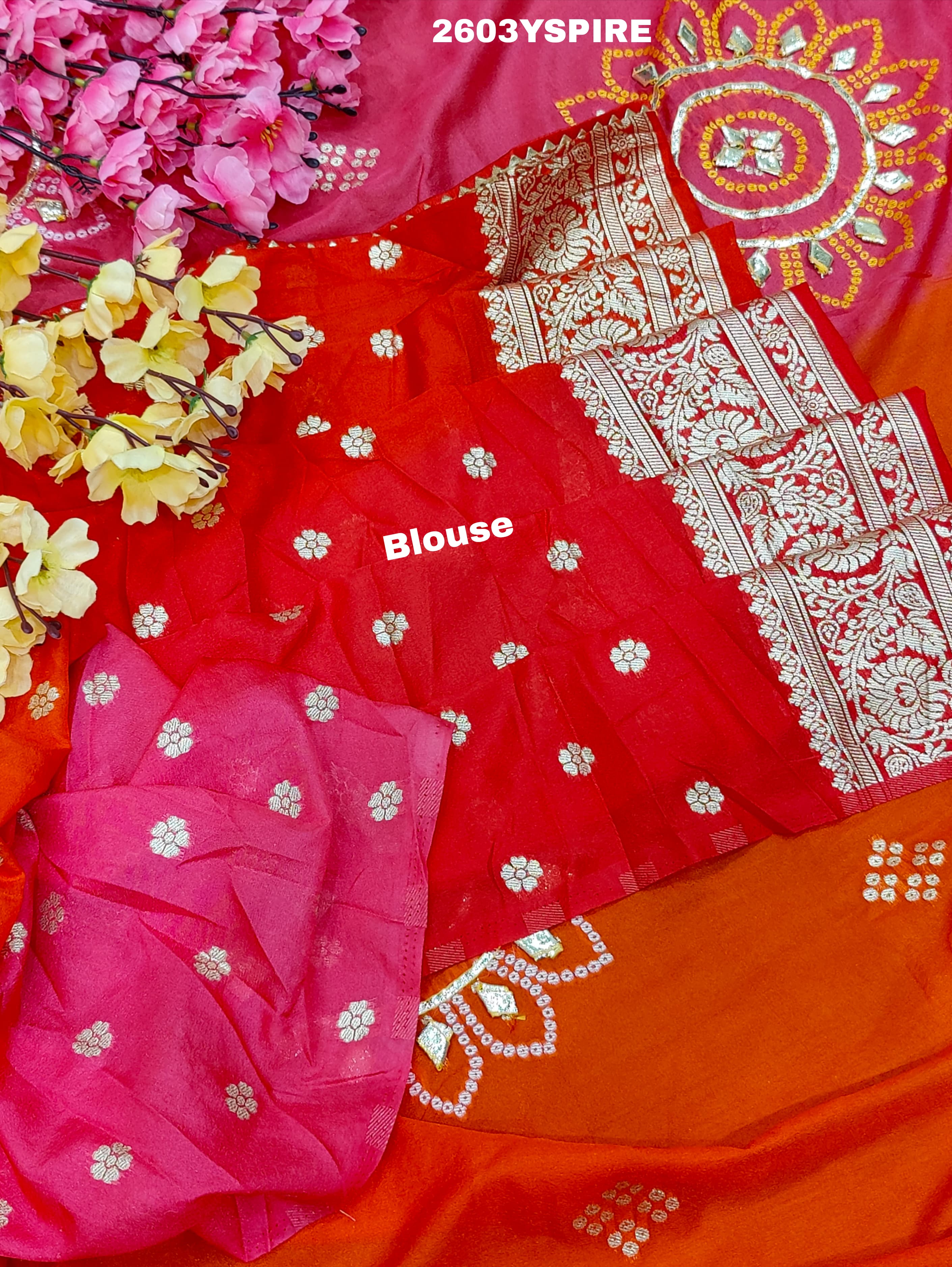 Buy New HO Silk Banarasi Style With Gotapatti Saree