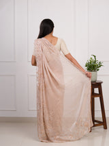 Organza Bollywood Style With Cutdana tari Work Saree in cream colour