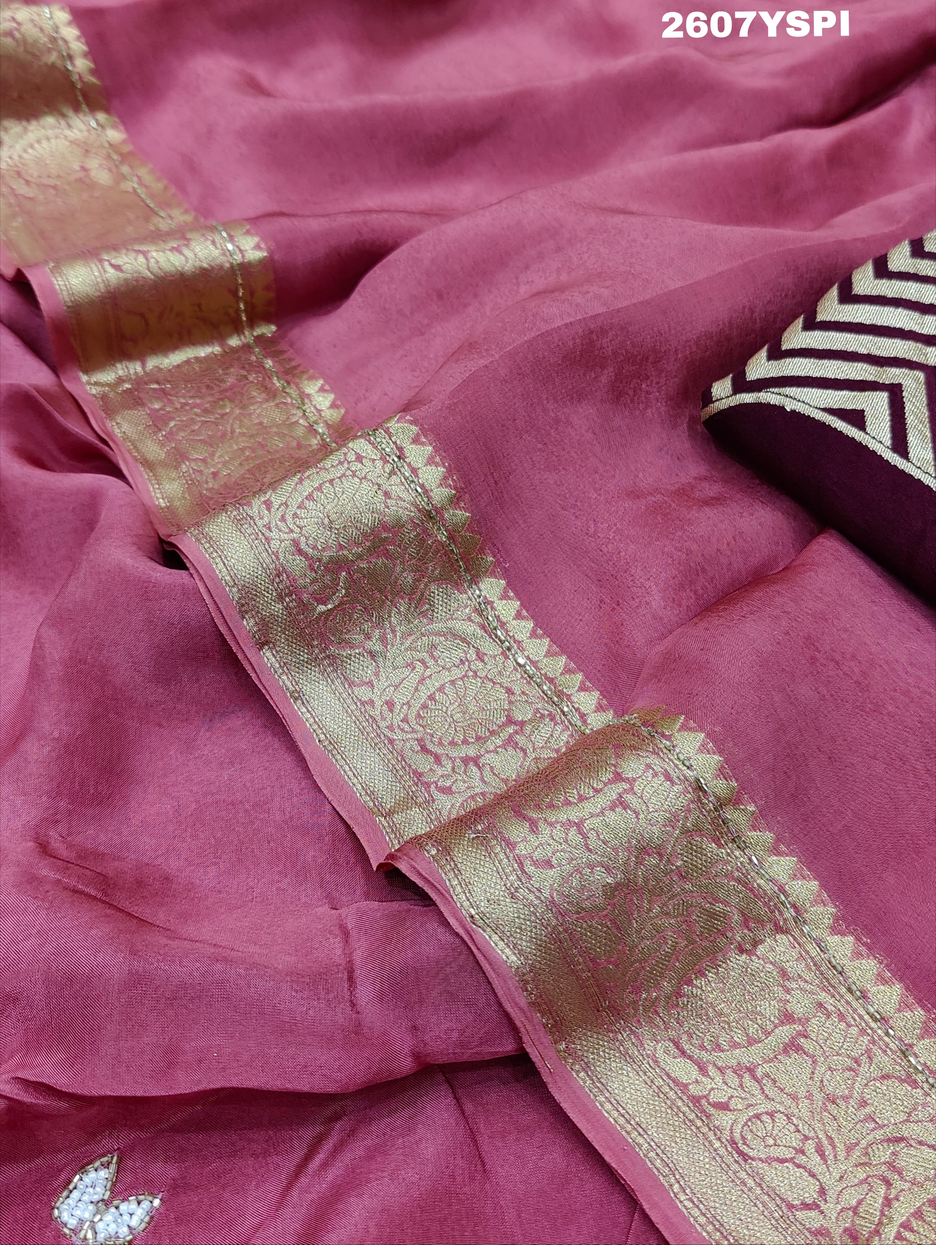 By New Beautiful HO Silk Bollywood Style With CutdanaGotapatti Saree