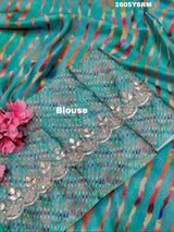 By New Launch Cotton Silk Leheriya Style with Gotapatti Work Saree