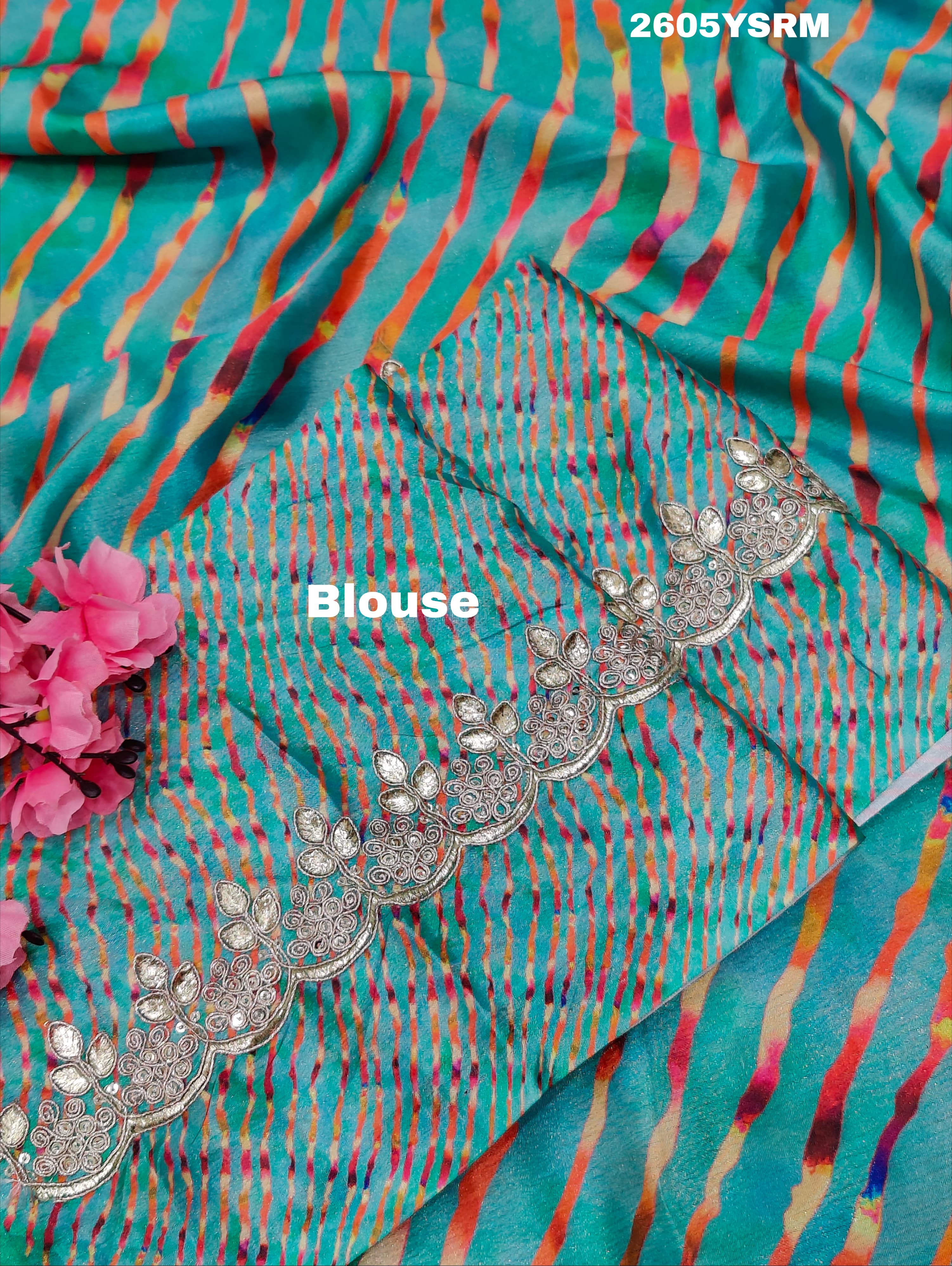By New Launch Cotton Silk Leheriya Style with Gotapatti Work Saree