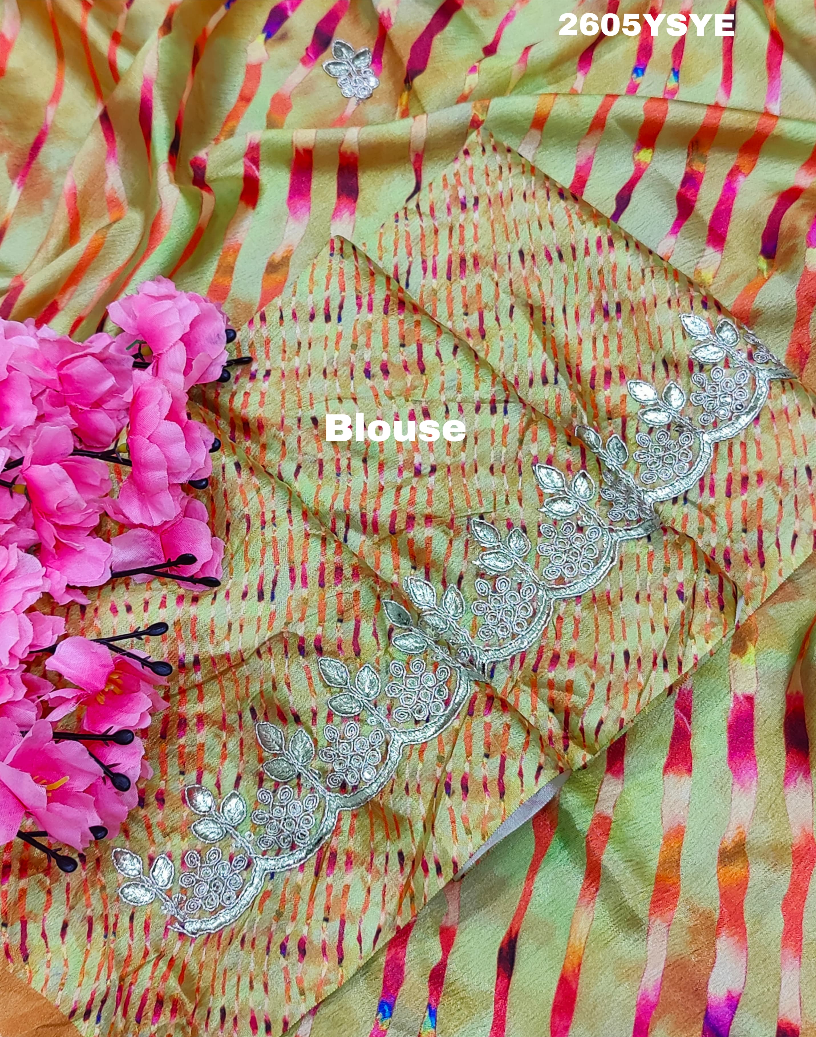 By New Launch Cotton Silk Leheriya Style with Gotapatti Work Saree