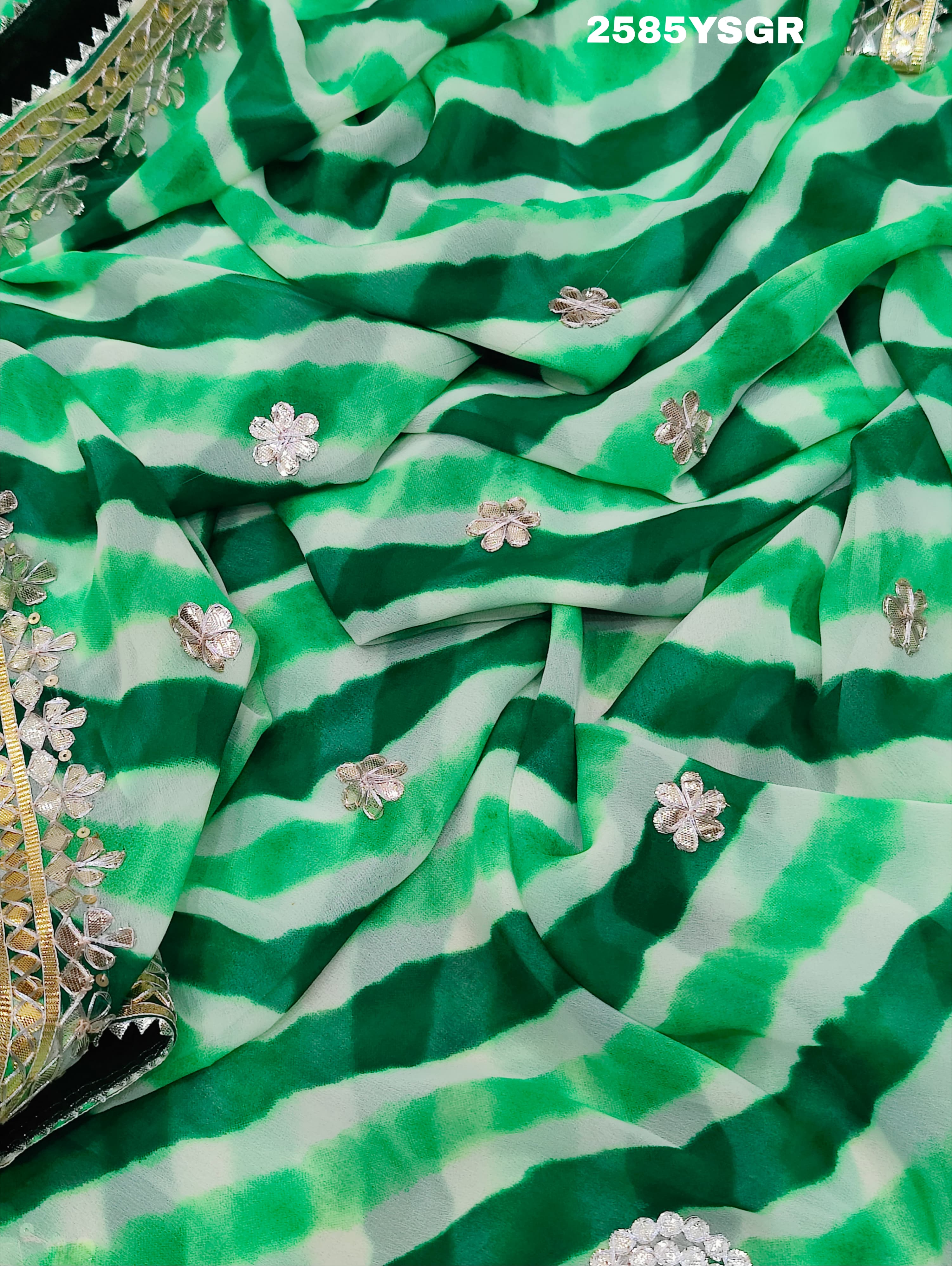 New Chiffon Silk Leheriya Style with Gotapatti Work Saree