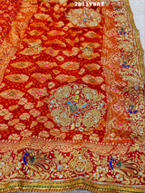 By Special New Pure Meenakari Khadi Georgette Saree with Gulin Zardozi HandWork