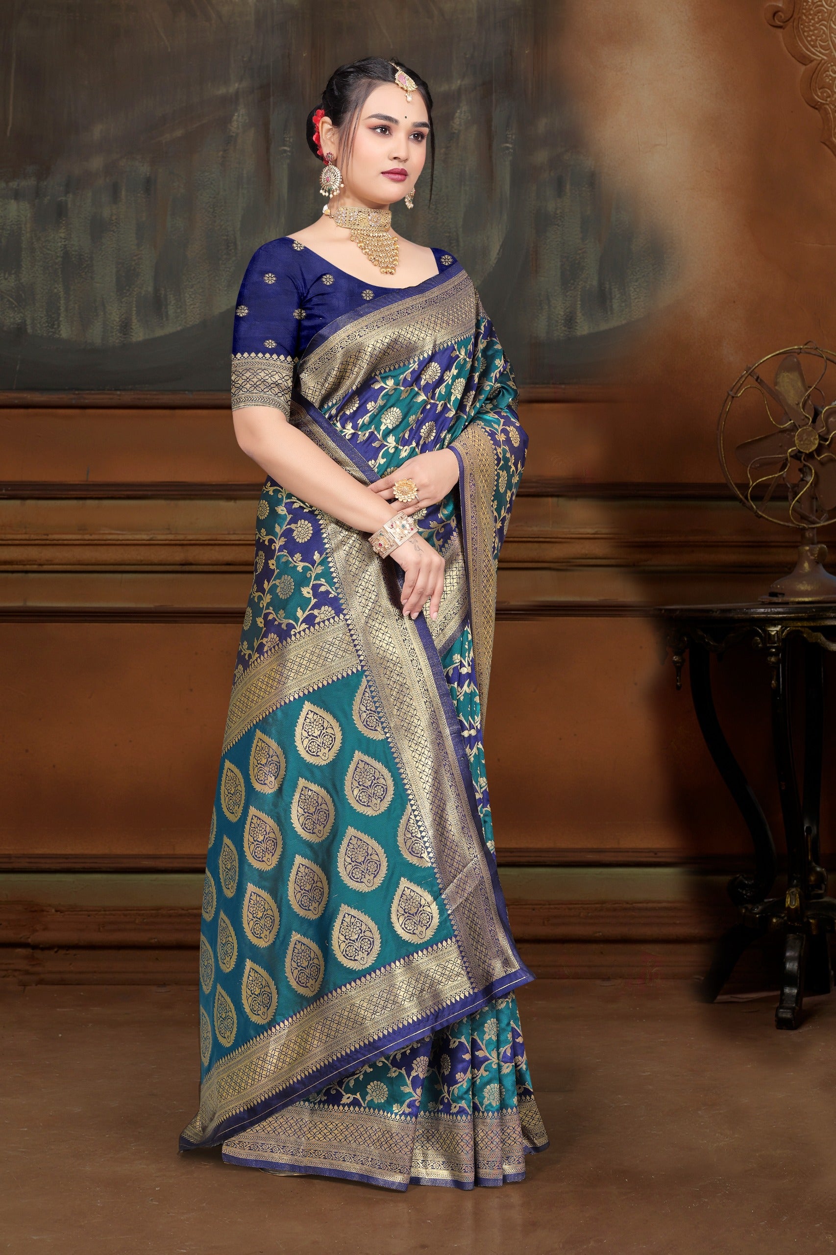By New Latest Dola silk Banarasi Style with Zari Weaving Saree