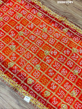 By New Traditional Gaji Silk Bandhani Style With Bel Buti Work Odhna