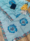By New Launch Tissue Silk Printed Style With Siroski Dimond Work Saree