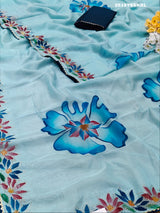New Launch Tissue Silk Printed Style With Siroski Dimond Work Saree