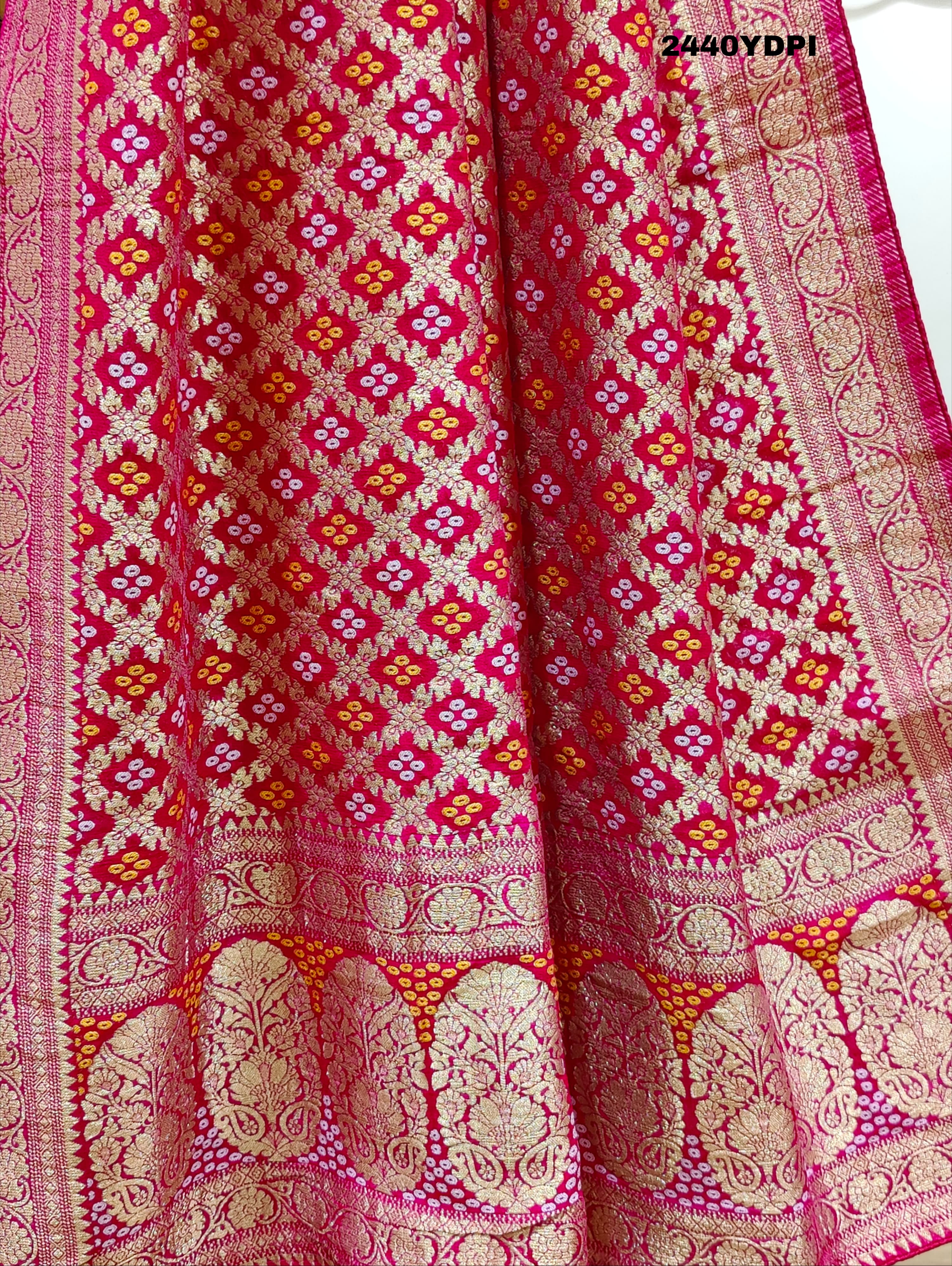 KcPc New Latest Georgette Bandhani Style With Zari weaving Work Dupatta MOH