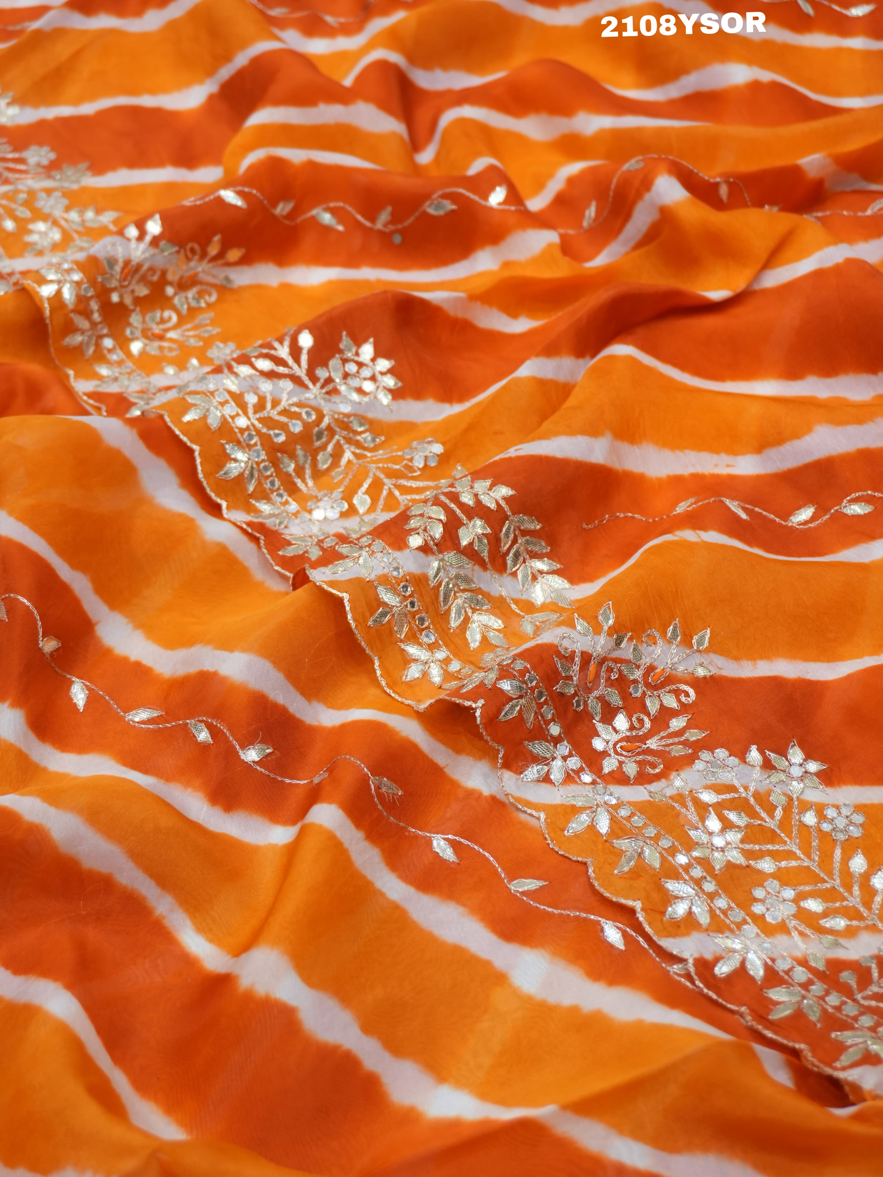 By Latest New Pure Taser Organza Leheriya With Gotapatti WorkSaree