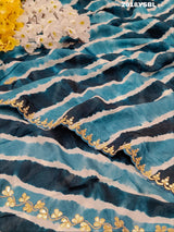 New Chinon Leheriya Style with Gotapatti Work Saree