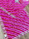 By Latest New Pure Taser Organza Leheriya With Gotapatti WorkSaree