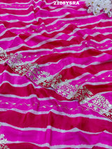 By Latest New Pure Taser Organza Leheriya With Gotapatti WorkSaree