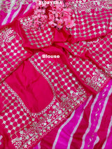 By Latest New Pure Taser Organza Leheriya With Gotapatti WorkSaree