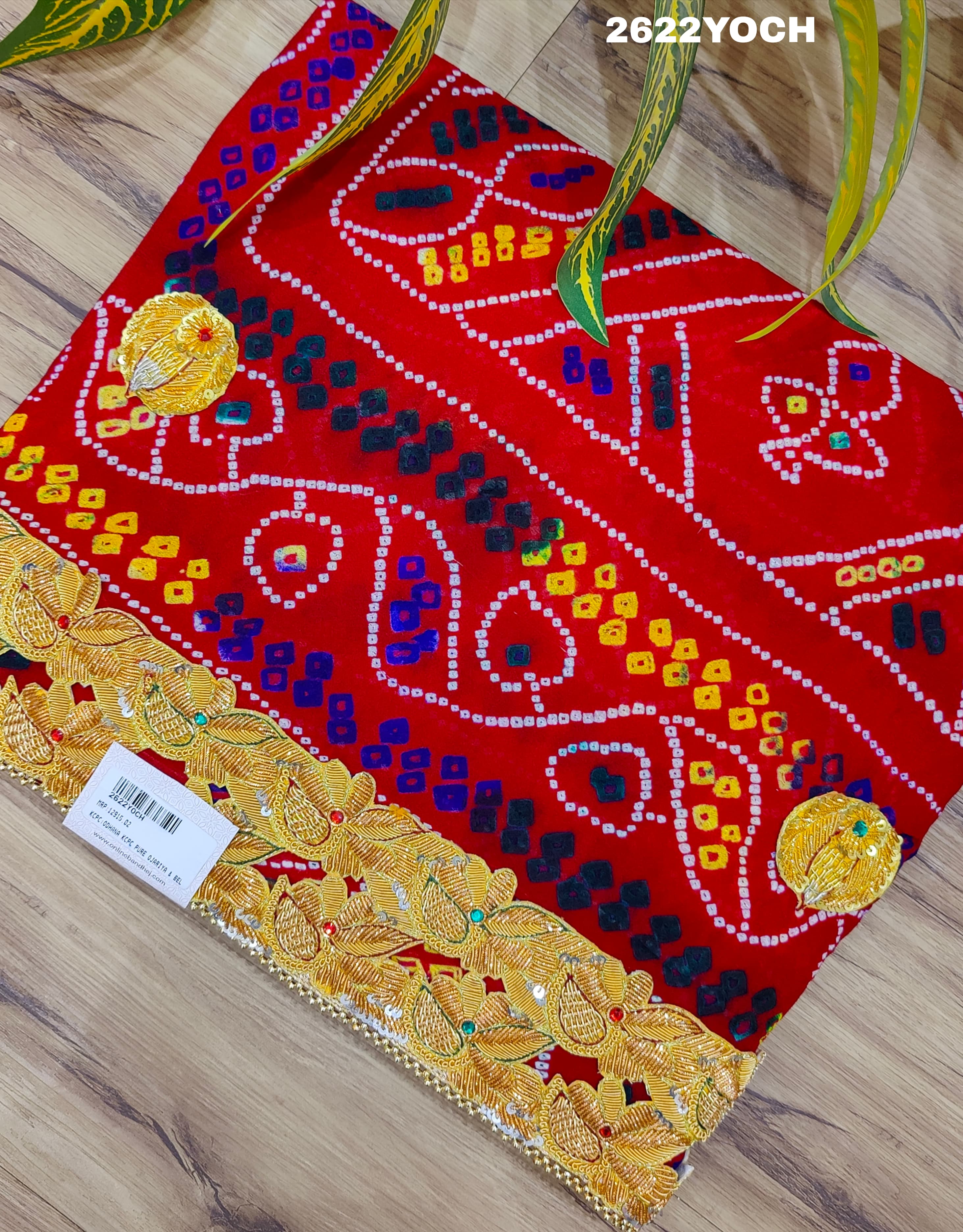 By New Ojariya Bandhani Style With Bel Buti Work Odhna