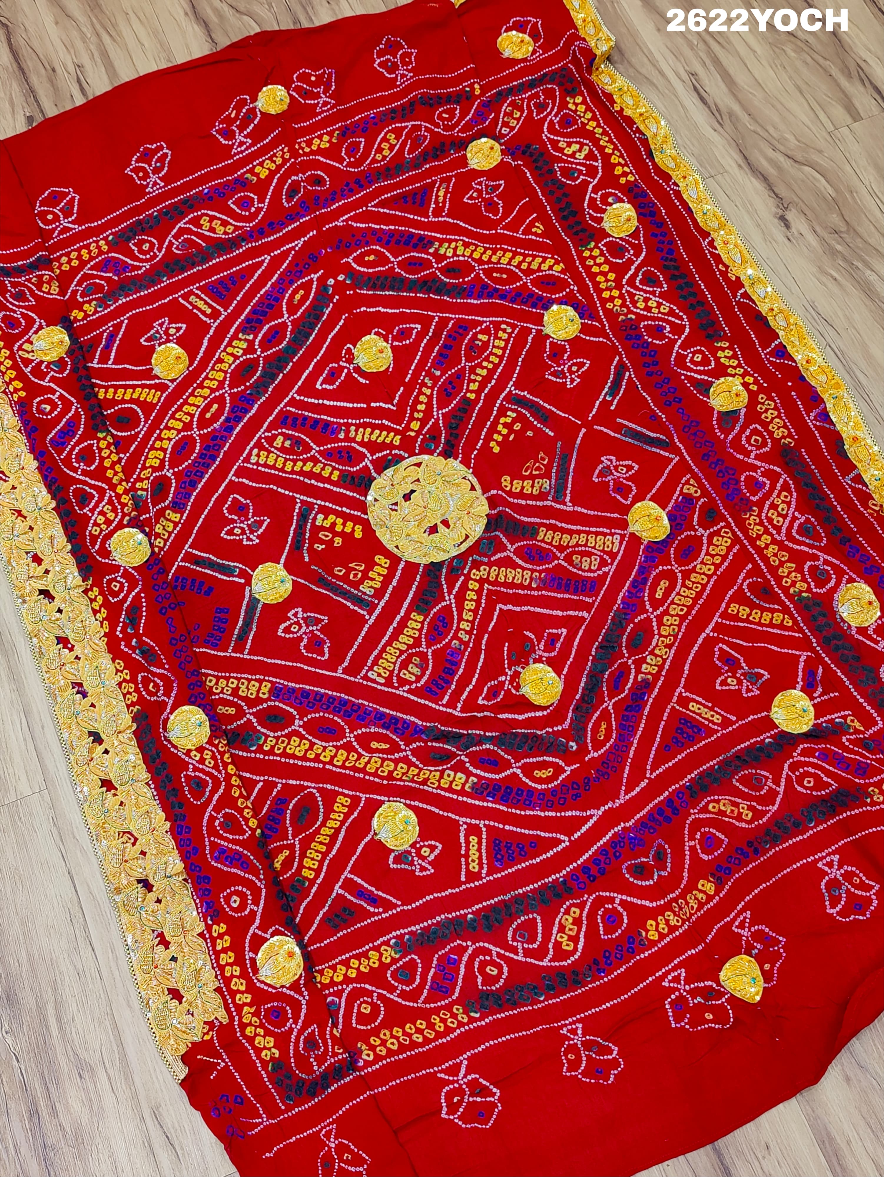 By New Ojariya Bandhani Style With Bel Buti Work Odhna