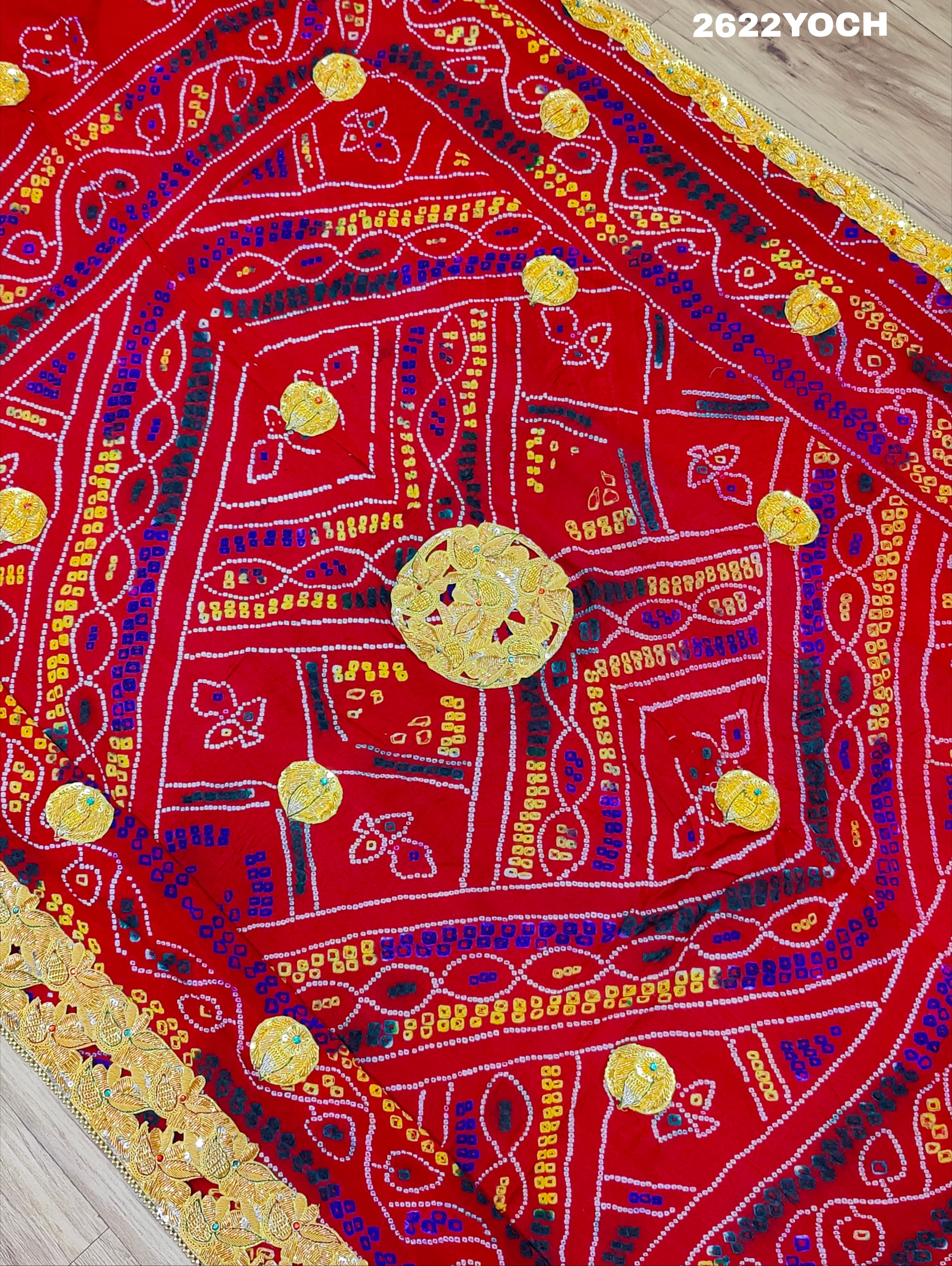 By New Ojariya Bandhani Style With Bel Buti Work Odhna