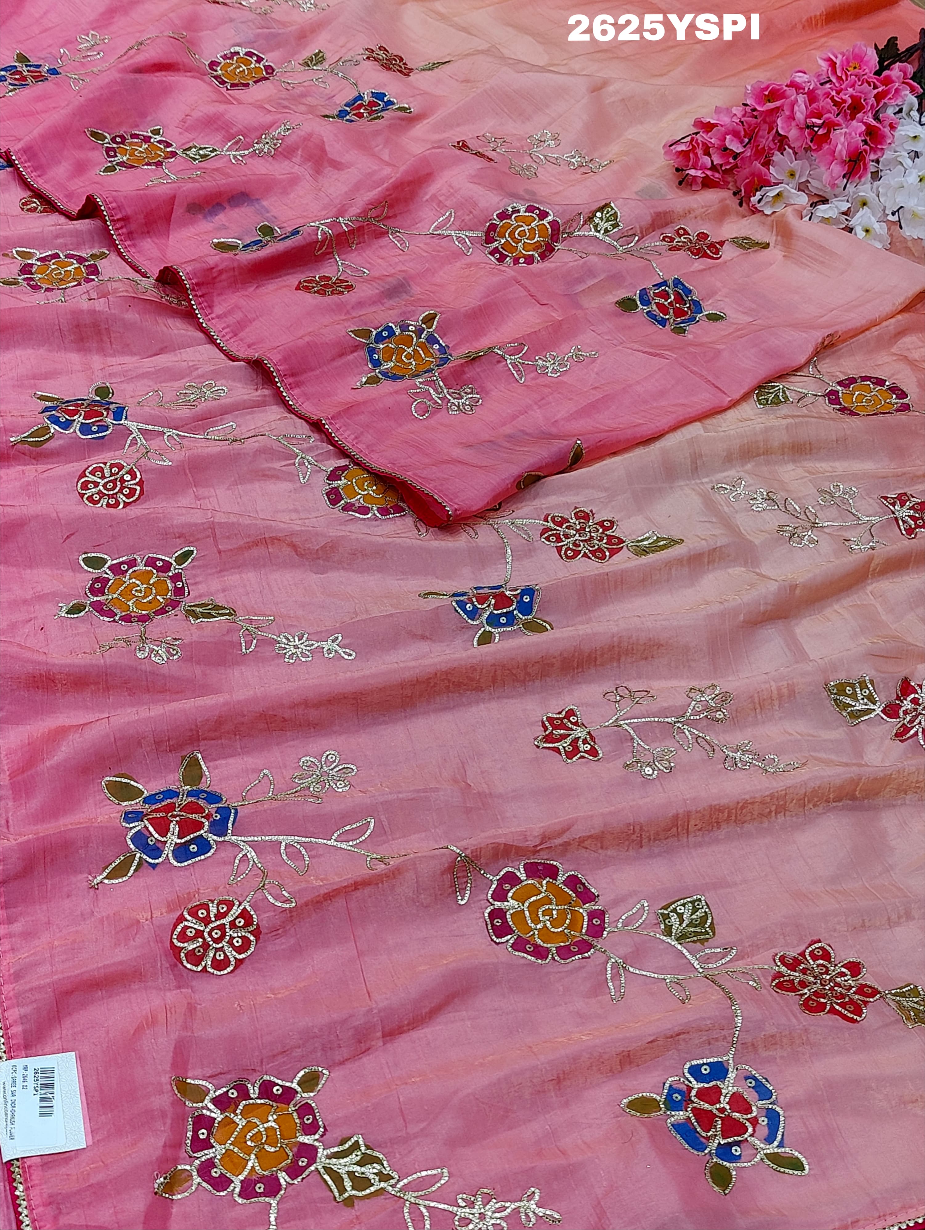 By New Launch Tissue Silk Bollywood Style With Silver Gotapatti Work Saree