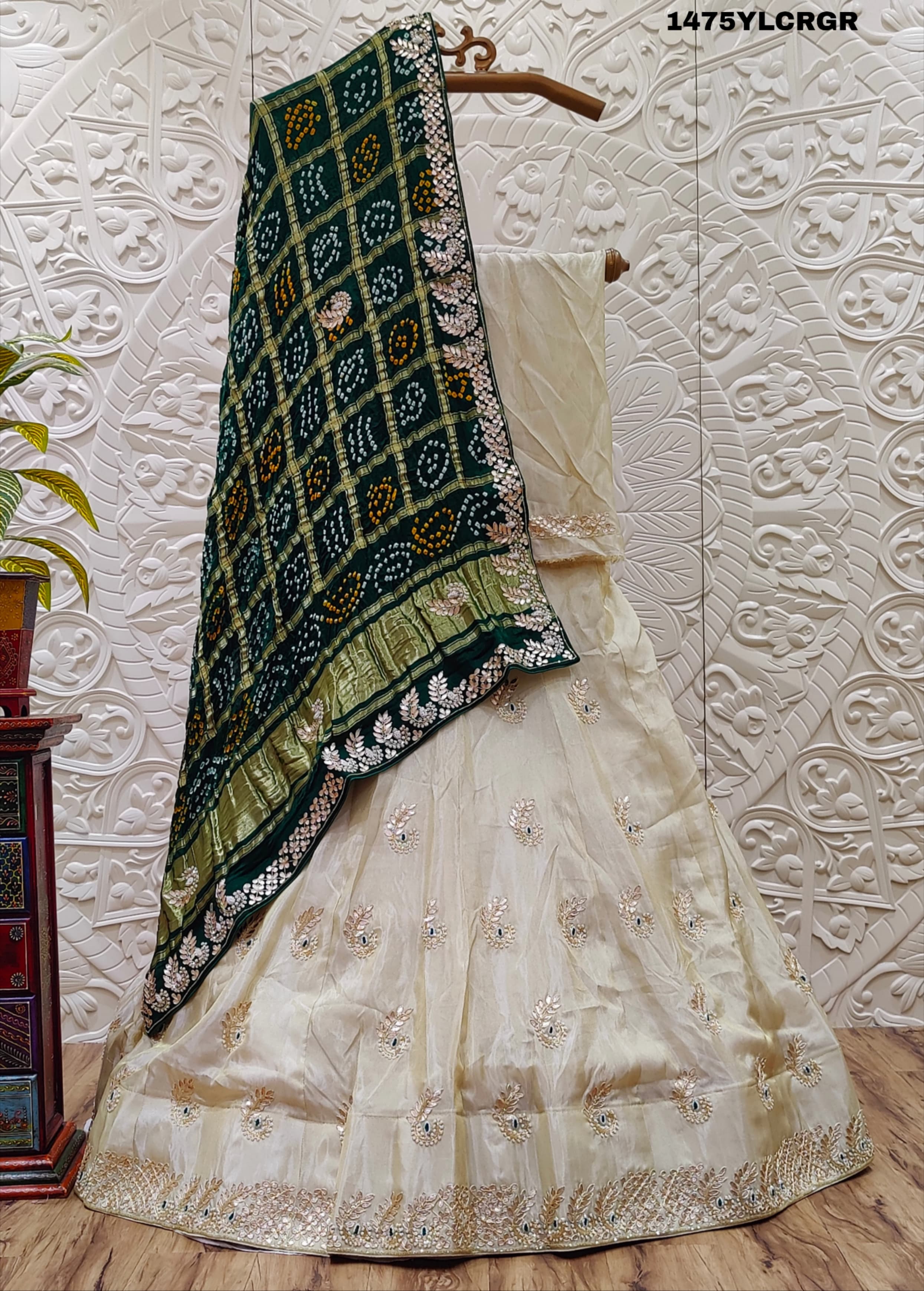 Upada Silk Lehenga Gaji Silk Gharchola Dupatta Cutdana Gotapatti