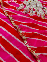 New Chinon Leheriya Style with Gotapatti Work Saree