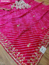 New Dola Silk Leheriya Style with Gotapatti Work Saree
