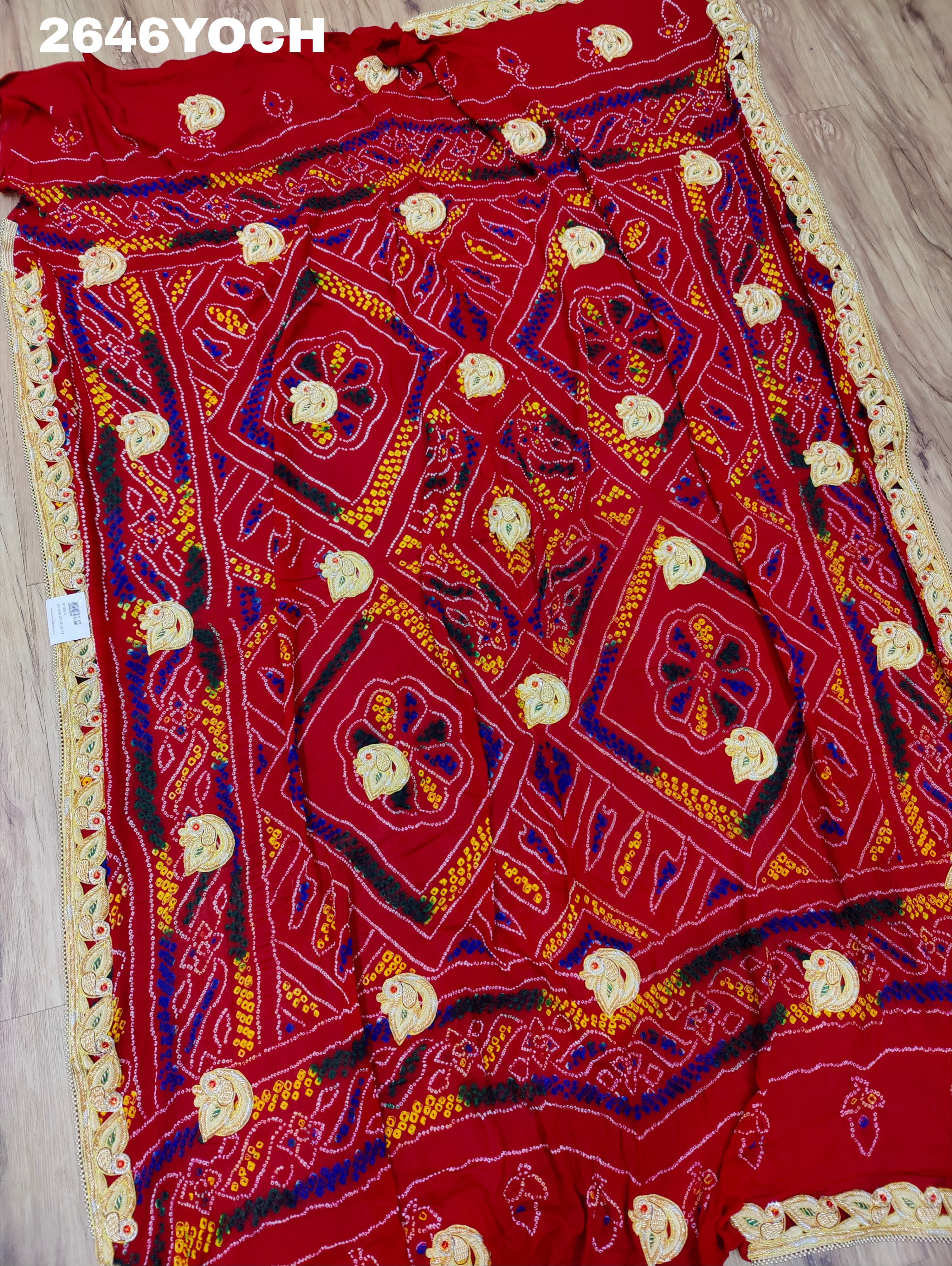 By New Ojariya Bandhani Style With Belbuti Work Odhna