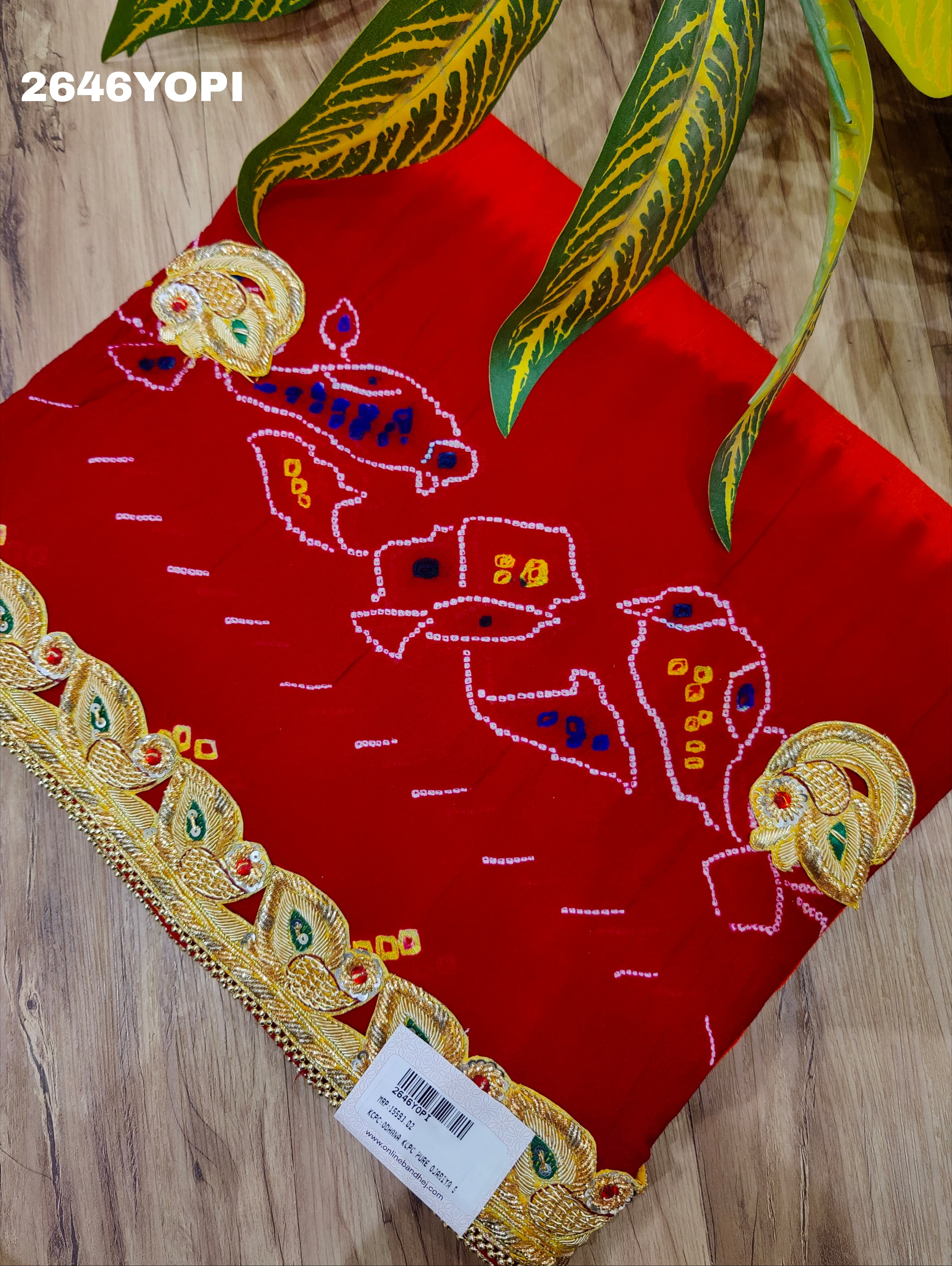 By New Latest Ojariya Bandhani Style With Belbuti Work Odhna