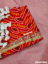 By New One Embroidery Bandhani Border Kota Doriya Saree