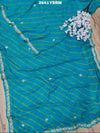 By New Chiffon Leheriya Style With Cutdana Work Saree