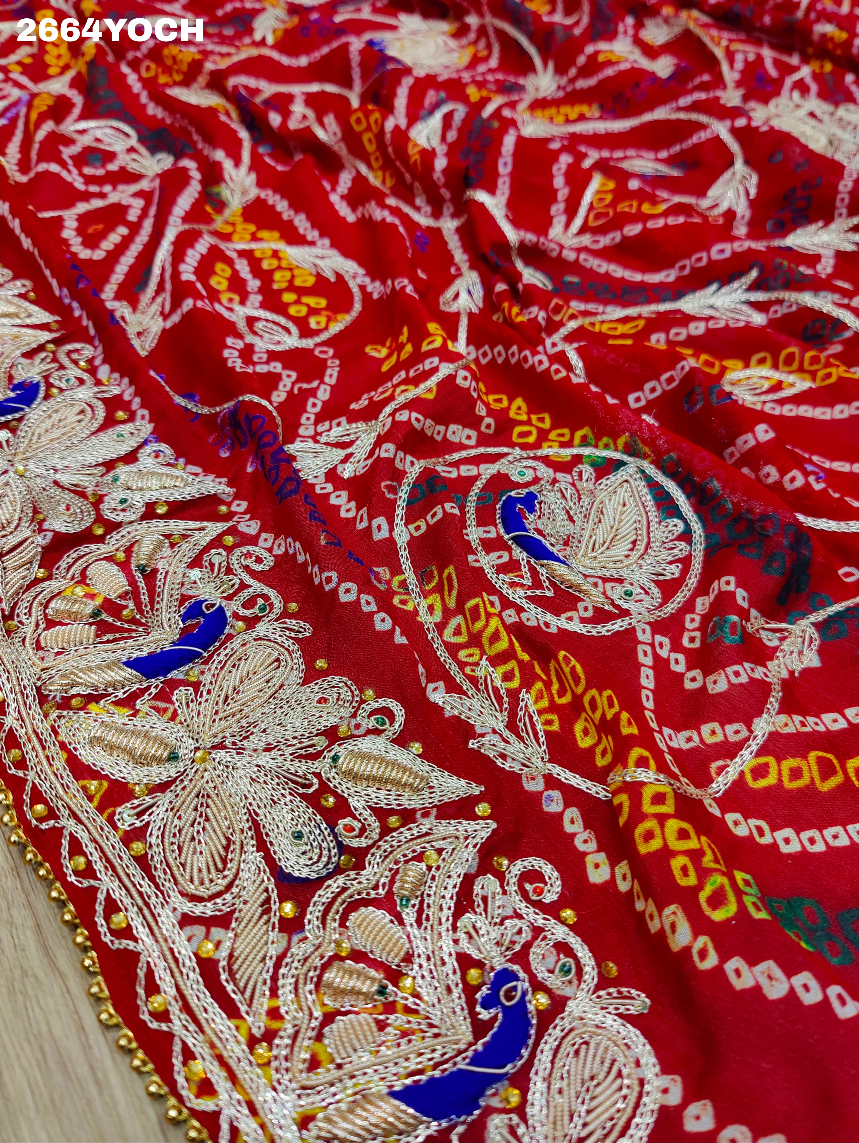 KcPc New Beautiful Ojariya Marwadi Style With Zardoji Mukesh Work Odhna SRN