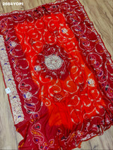 By New Latest Ojariya Marwadi Style With Zardoji Mukesh Work Odhna