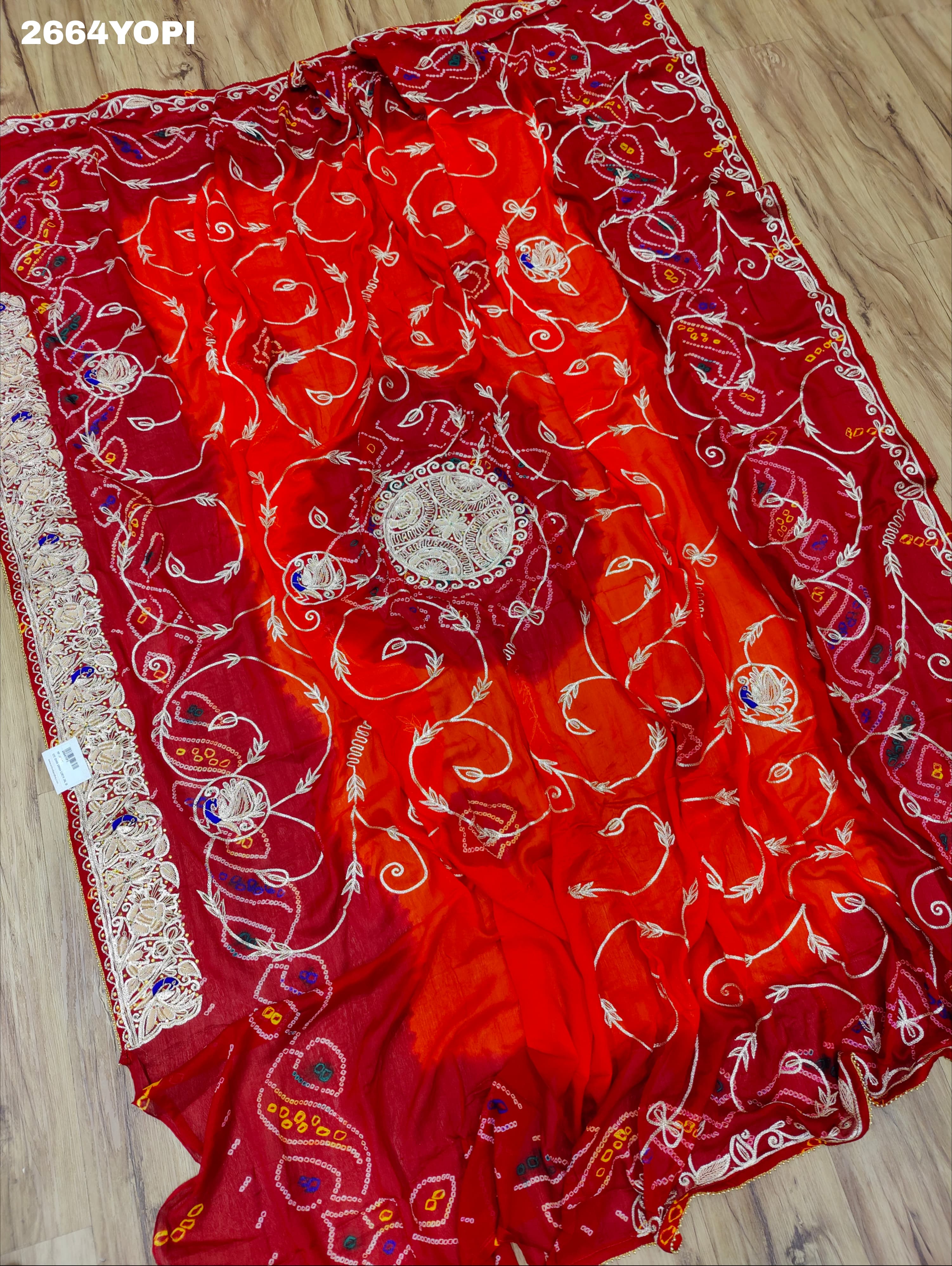 By New Latest Ojariya Marwadi Style With Zardoji Mukesh Work Odhna
