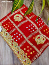 KcPc New Semi Gaji Silk Bandhani Style With Bel buti Work Odhna KCPC