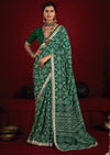 By New Arrival Modal Silk Ajrakh Style With Gotapatti Work Saree