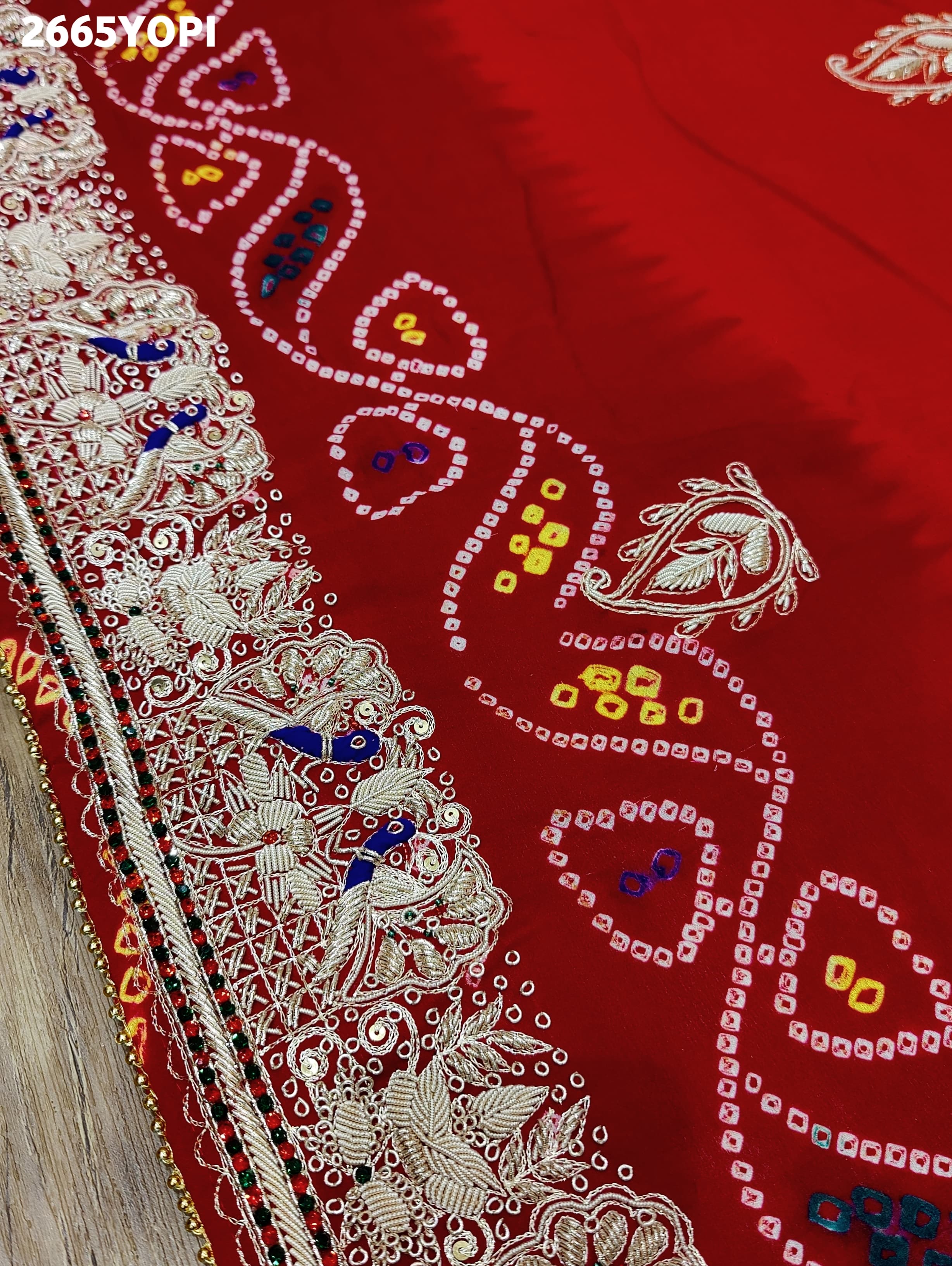 By New Pure Ojariya Fabric with Handcrafted Zardosi Work Odhna