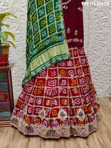 Gaji silk bandhani Style With GotaPatti work Lehanga