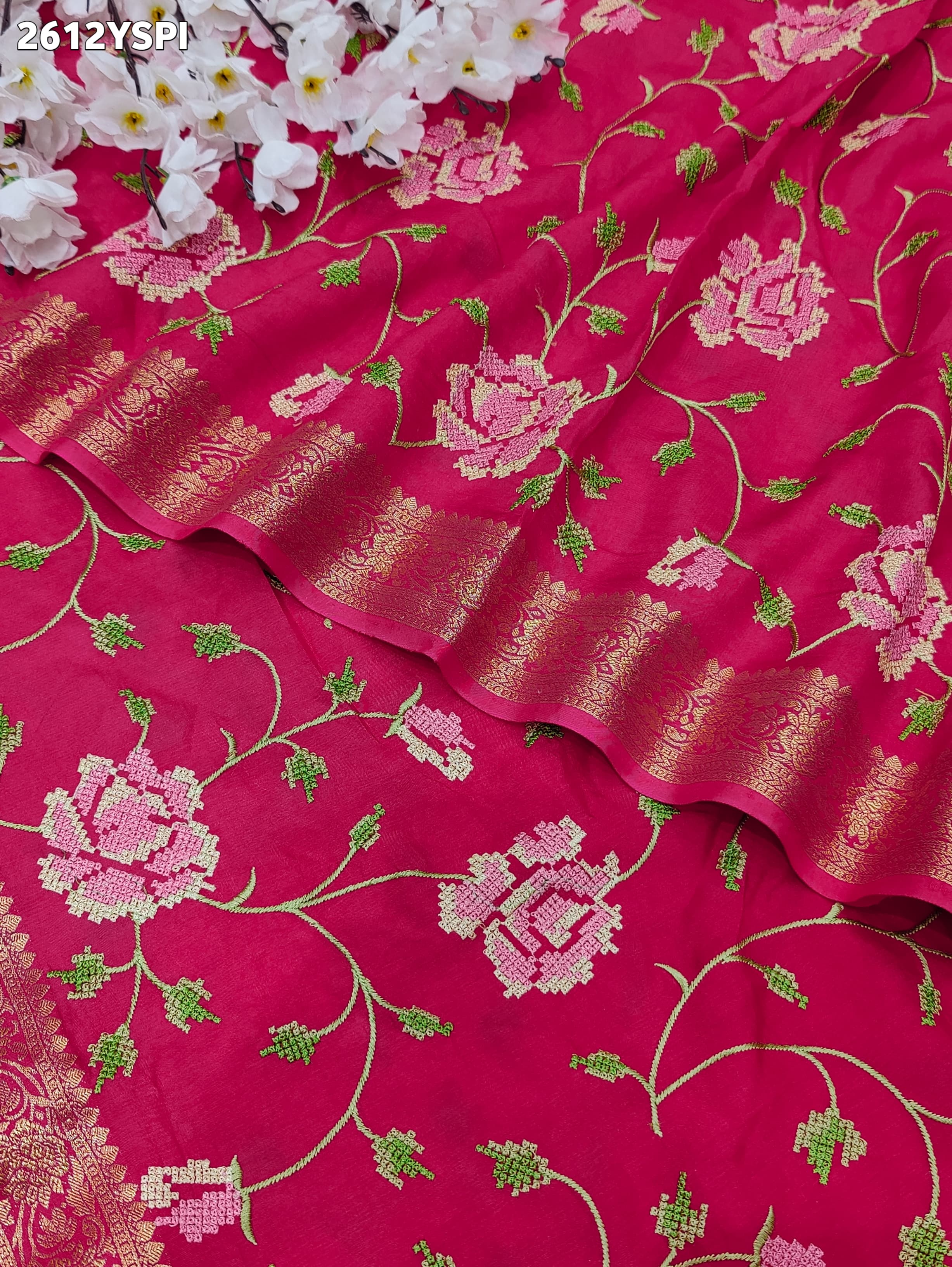 ByNew Spiceal HO Silk Banarasi Style With Kashida Work Saree